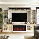 98" Fireplace TV Stand with Glass Doors and Open Shelves, Modern ...